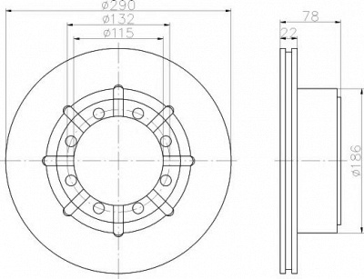HELLA PAGID 8dd355117611 -  Тормозной диск
